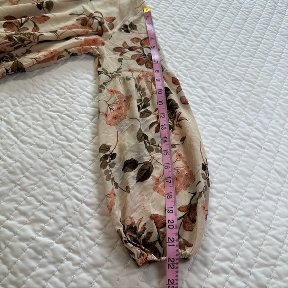 Staccato Long Sleeve Floral Dress in Cream and Brown - Picture 9 of 14